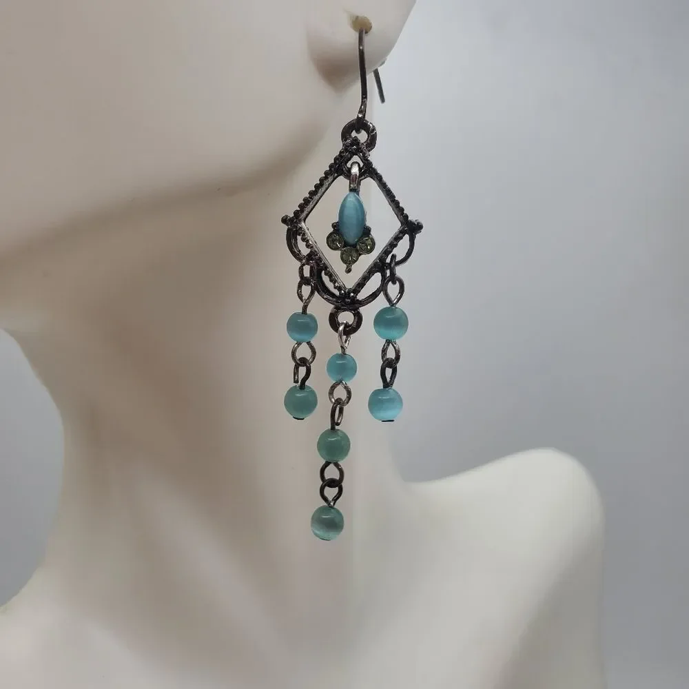 Radiant cuban dangle‎ earrings